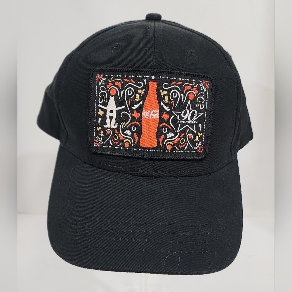 Quake City Caps Unisex Coca Cola Cap Black & Red Houston Rodeo 90th Anniversary